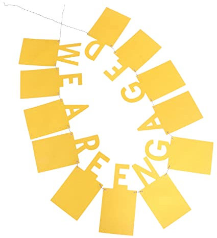 HAPINARY 1stück Stilvolle Hängende Deko Für Verlobungsfeier Goldene Foto-flagge Zur Hochzeitseinladung Partyzubehör Für Romantische Anlässe Einfache Montage