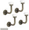 SHENGYIG 4 Pieza Gancho Pared, Ganchos para Colgar, Trae 8 Pieza de Tornillos, Ganchos para Colgar Ropa, Perchas Pared Cerámica Vintage de Aleación de Zinc