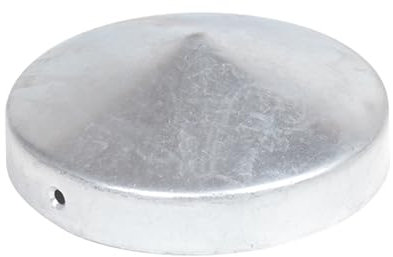 2 x Post Caps Round Steel Fire-Dip Galvanised 81 mm Diameter
