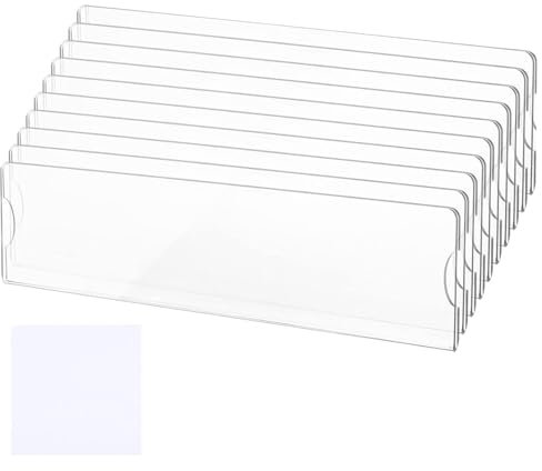 Wall Name Plate Holder, Wall Acrylic Nameplate Holder, 10 Wall Mount Name Plate Display, Clear Sign Holder For Classroom Door Hotel Restaurants Dormitories With 20 Double-sided Tape