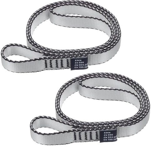 PATIKIL 24 Pouces Sangles d'escalade en Nylon, Lot de 2 Sangles en Sangle Robuste de 18mm pour Balançoire de Yoga Aérien, Gris