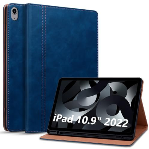 ONETHEFUL Coque pour iPad A16 11ème 2025 11 Pouces/iPad 10ème Génération 10,9 Pouces 2022，iPad 11/10 Étui Tablette Housse de Protection avec Porte-Stylet Veille/Réveil Auto, Bleu