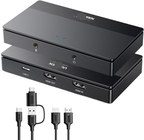 Video Capture Card 4K60Hz HDMI to USB/USB-C HDMI Video Grabber Box for PC Computer Camera Live Stream Record Meeting