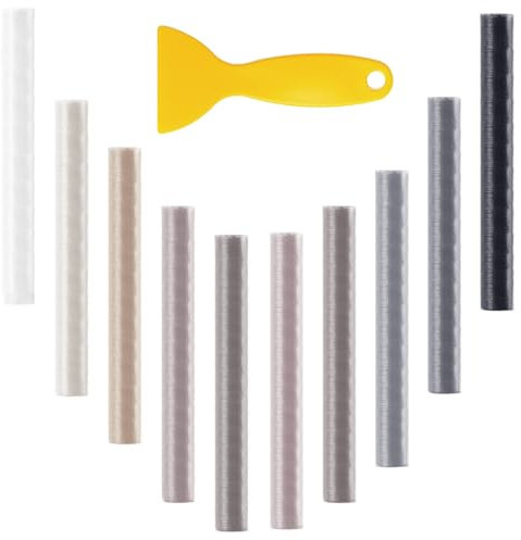 XdealCozyxc Laminate Floor Repair Kit, 10 Pcs Wax Filler Wood Repair Sticks, Furniture Wax Crayons for Scratch with Scraper