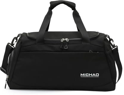 Sporttasche & Reisetasche für Damen und Herren, Sporttasche mit Schuhfach & Nassfach, Large Capacity Travel Bag, Trainingstasche, Schwimmtasche, Gym Bag, Tasche für Sport, Fitness & Reisen Schwarz