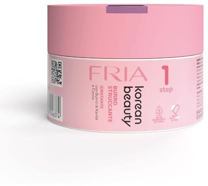 Fria Korean Beauty Burro Struccante, Rimuove il Trucco Waterproof, Testato su Occhi e Pelli Sensibili, Delicato su Occhi e Ciglia, Confezione da 80ml