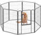 PawHut Welpenlaufstall Welpenauslauf mit 8 Gitter je 68x100 cm Tür Erdspießen flexibel faltbar Schutzplane Freilaufgehege 100cm hoch Hundelaufstall für Hund Katze Welpengitter für drinnen draußen