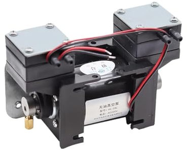 Pompa per Vuoto, Pompa for vuoto ad alta pressione negativa 12V/220, pompa a diaframma a doppia testa silenziosa for strumenti di bellezza, micro pompa ad aria(12V)