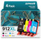 ZIPRINT 912XL für HP 912 Druckerpatronen Kompatibel für HP 912 912 XL Multipack für HP OfficeJet 8012 8014 8015 8017 HP OfficeJet Pro 8022 8023 8024(Schwarz Cyan Magenta Gelb,4er-Pack)