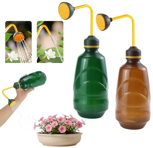 2 Stück 2-in-1 Kleine Gießkanne für Zimmerpflanzen, 450ml Ballbrause für Pflanzen, Pflanzensprüher für Zimmerpflanzen, Präzise Giesskanne Klein mit 360° Gießkopf für Blume Bonsai Ingarden Anzucht