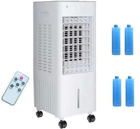Condizionatore Portatile Senza Tubo con telecomando, Raffreddatore d'aria Grande Serbatoio da 9 L, Timer da 7.5 ore,3 Velocità, per Stanza, Casa, Ufficio(Remote)