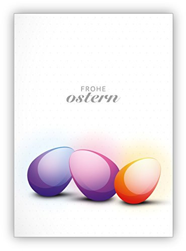 Kartenkaufrausch Elegante Osterkarte mit bunten Ostereiern: frohe Ostern • hochwertige Glückwunsch Grußkarten mit Umschlägen zu Ostern, Ostergrüße, Osterkarten
