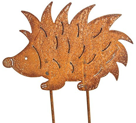 Gartenstecker Igel 25cm x 18cm Metall Rost Gartendeko Edelrost rostige Deko Figur