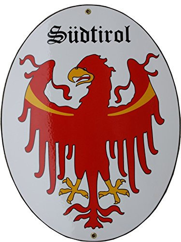 Südtirol Emaille Schild Tirol 28,5 x 37,5 cm Grenzschild Email Oval.