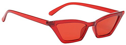 Sharplace Modische Sonnenbrille Vintage Verspiegelt Katzenauge Brille Gläser Dekobrille, rot, wie beschrieben