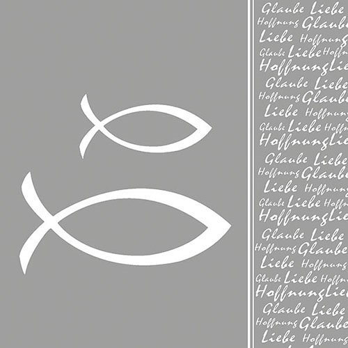 Ambiente Papierservietten Servietten Mittagessen/Party ca. 33 x 33 cm großer Glaubensfisch aus Silber zur Erstkommunion, Kommunion und Konfirmation, ideal als Geschenk und Tischdekoration