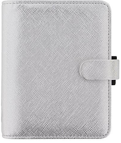 Filofax Pocket Saffiano metallic silver organiser