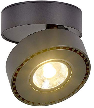 LANBOS 12W LED Aufbauleuchte Deckenleuchte/Deckenspots, Deckenfluter, Deckenstrahler, Decken-Lampe, Wand-Lampe/10x10x6CM/ COB Lampe/Aluminium (Schwarz+warmweiß)