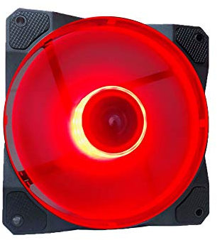 APEVIA CO12L-RD Cosmos 120mm Red LED Ultra Silent Case Fan w/ 16 LEDs & Anti-Vibration Rubber Pads