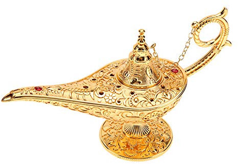 Sorand Metal Carved Aladdin Lamp Tea Oil Pot Arabian Art Craft Gift for Home/Wedding Table Decoration,Collectable Rare Classic Arabian Costume Props Lamp Pot &Gift for Party/Halloween/Birthday