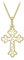 CARISSIMA Damen-Anhänger aus 9 Karat Gelbgold, filigraner Kreuz-Anhänger an Panzerkette, 46 cm