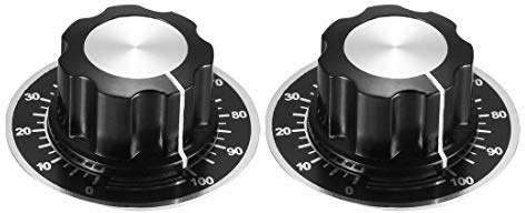 2 x Lautstärkeregler für Lautsprecher, mit 2 digitalen Zifferblättern, Skala, Platte, Potentiometer, Rotationsknopf