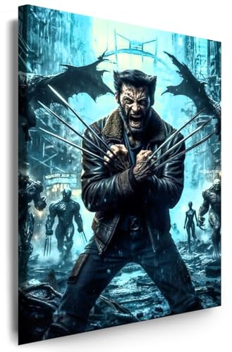 Myartstyle - Bilder Rosomaha 70 x 50 cm Leinwandbilder Xxl - 1 Teilige Wandbilder Film Popular Movies Kunstdrucke w-P-2020-081