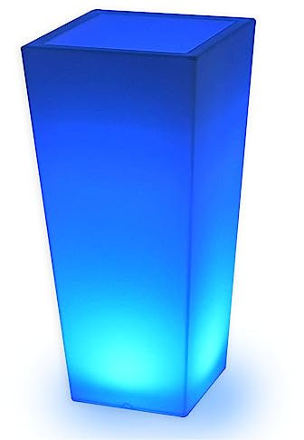 Danieli Vasi luminosi da Giardino L CEDAR a LED | Portavaso in resina antigraffio illuminato con Luce RGB multicolore (telecomando incluso) Led IP67 | Made in Italy | cm 38x38x80| kg 5