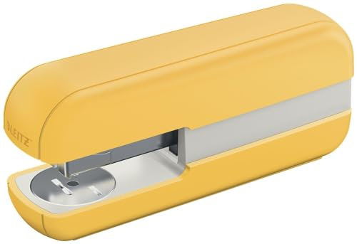 Leitz Cosy Tacker, Heftgerät für bis zu 30 Blatt, ideal für Home Office, Büro oder Schule, Direct Impact Technology, Hefter mit einfacher Befüllung, Cosy Design Serie, Gelb, 55670019
