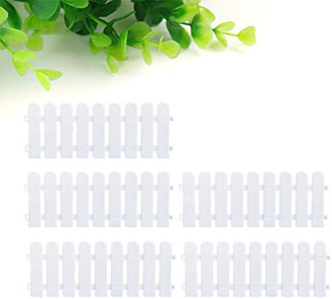 YARNOW 5 Pièces Pelouse Et Jardin Piquet De Clôture Panneau De Clôture Barrière De Clôture Paillis Noir Décoration Mini Clôture Bordure De Palissade Fée À Creuser Tridimensionnel Blanche