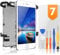 bokman for iPhone 7 White Screen Replacement Parts Full Display Assembly with Home Button, Earpiece Speaker and Front Facing Camera Pre-assembled(Silver-edge Button)