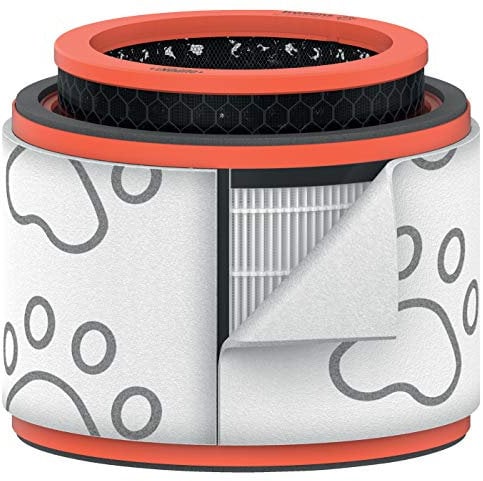 Leitz TruSens Haustier 3-in-1 HEPA Filtertrommel für Leitz TruSens Z-2000/Z-2500 Luftreiniger, Waschbarer Vorfilter, HEPA Filter, Aktivkohlefilter, Beseitigt Haustiergerüche & Tierhaare, 2415129