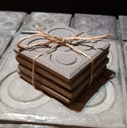 4 Posavasos Flor de Barcelona, Panot, Yumilab, Barcelona, hormigón, baldosa, despedidas, bodas, regalo, evento de Barcelona
