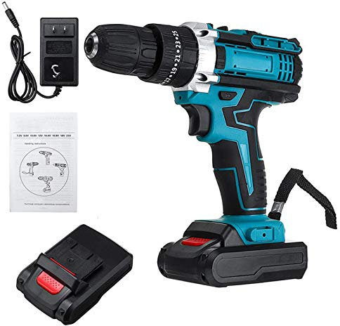 Taladro Percutor a Batería atornillador inalámbrico Juego de destornilladores eléctricos Atornillador 2 velocidades, 48 V iones litio Inalámbrico, 25 + 3 Taladros impacto con batería