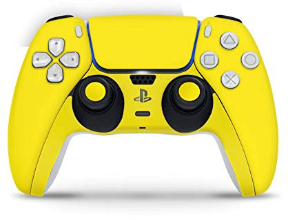 Skins4u Skins Folie Design Aufkleber kompatibel mit Sony Playstation 5 Controller PS5 DualSense Skin Schutz Cover Solid State gelb