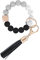 Weixiltc Bracelet porte-clés, bracelet porte-clés en perles de silicone pour femme, noir, taille unique