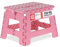 Relaxdays Klapphocker faltbar, Camping Hocker, Kinder Badhocker, bis 150 kg, Kunststoff, HxBxT: 22 x 35 x 28 cm, pink