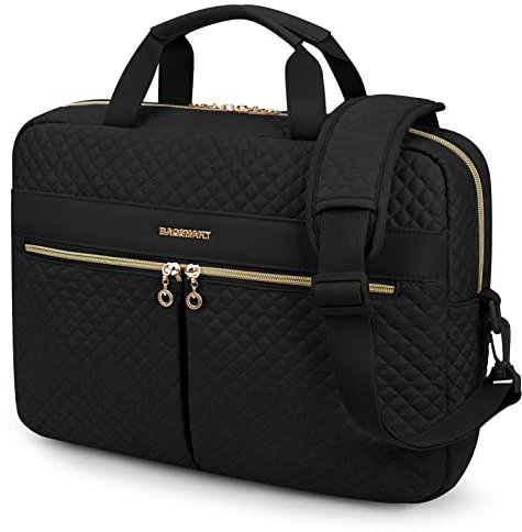 bagsmart Laptop Bag, 15.6 Inch Briefcase for Women Large Laptop Case Computer Bag Office Travel Business (15.6 inch-Black)