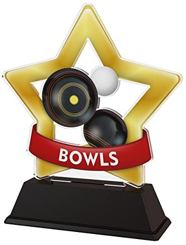 Trophy Monster Bowls Star Medal Award Free Engraved Plate | for Clubs & Schools | Gold, Silver or Bronze | Made from Printed Acrylic (3 sizes 95mm-160mm)