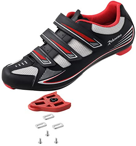 Unisex-Fahrradschuhe, Größe 14, Peloton-kompatibel, Herren-Spin-Schuhe mit Delta-Stollen, Indoor-Rennräder, SPD-Clips, Schwarz/Weiß, 16.5 Women/15 Men