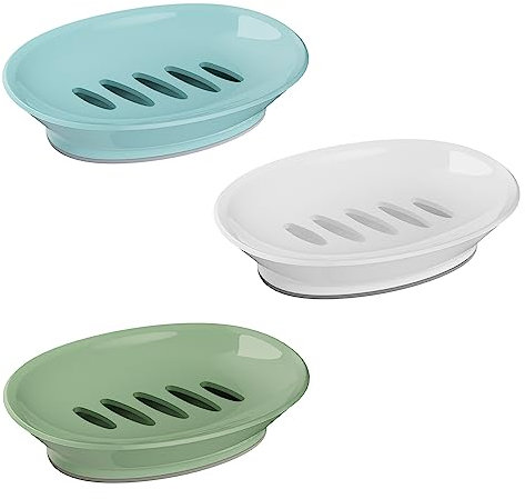 3er-Pack Seifenschale mit Ablaufseifenhalter, Seifenschoner, einfache Reinigung, Stoppt matschige Seifenablage für Dusche, Badezimmer, Küche