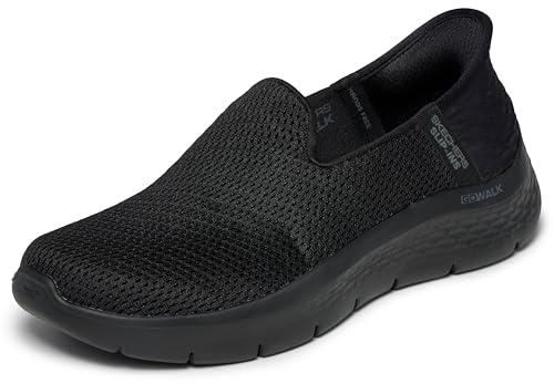 Skechers Damen Go Walk Flex Relish Sneakers, Black Textile Trim, 41 EU