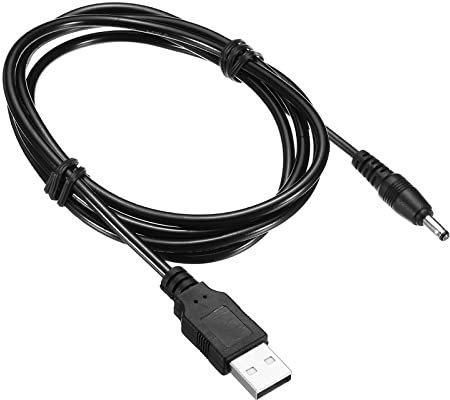 sourcing map USB Mâle vers CC 3,5 x 1,35mm Mâle Alimentation Cordon 120cm Chargement Câble Prise pour Nuit luminaire Lampe Mini Ventilateurs, Noir Paquet de 1