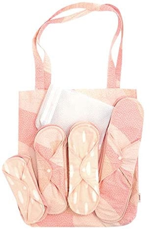 IMSEVIMSE Start Kit, Damenbinden, Bio-Baumwolle, Pink Sprinkle, 13-teilig