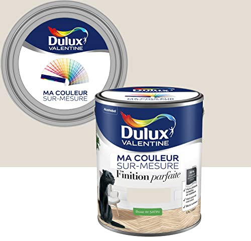 Ma Couleur Sur-mesure par Dulux Valentine – Peinture Intérieure Murs, Plafonds, Boiseries - Finition Parfaite - 98% d'opacité - Satin Lin Clair 2,5 L - Palette Authentique