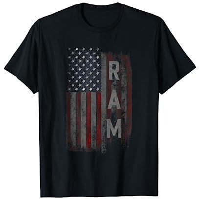Ram Family Amerikanische Flagge T-Shirt
