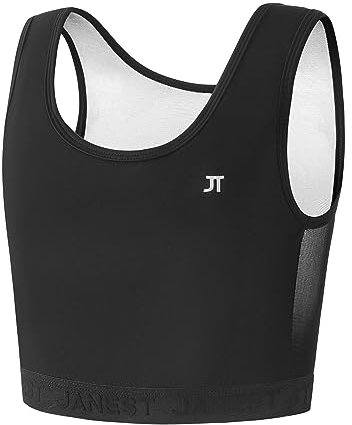BaronHong Kompressions-BH, Pullover-Brustbinder-Alternative, kabelloses Oberteil mit mittlerer Unterstützung und vollständiger Abdeckung, sportlicher Sport-BH (schwarz, M)