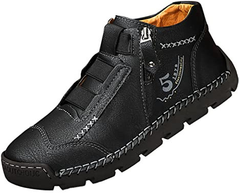Stivali Gomma Uomo Scarpe Uomo comode Lavoro Frau Scarpe Uomo Stivali Uomo Pelle di Serpente Nero-F 12.99