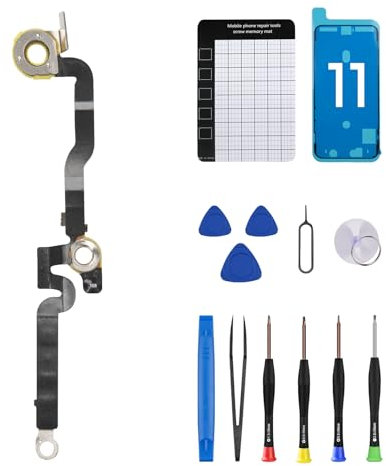 Risidamoy Für iPhone 11 Bluetooth Signal Antenne Flex Kabel Ersatz für iPhone11 Wireless Bluetooth Antenne Flex Part mit Schraubendreher Brechstange Saugnapf Fix Tool Repair A2111 A2223 A2221