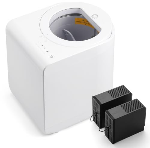 Airthereal Revive R500-V Electric Kitchen Composter with Visual Cover, Upgraded SHARKSDEN® Tri-Blade, Turn Food Waste and Scraps into Dry Natural Fertilizer for Plants, Pearl White